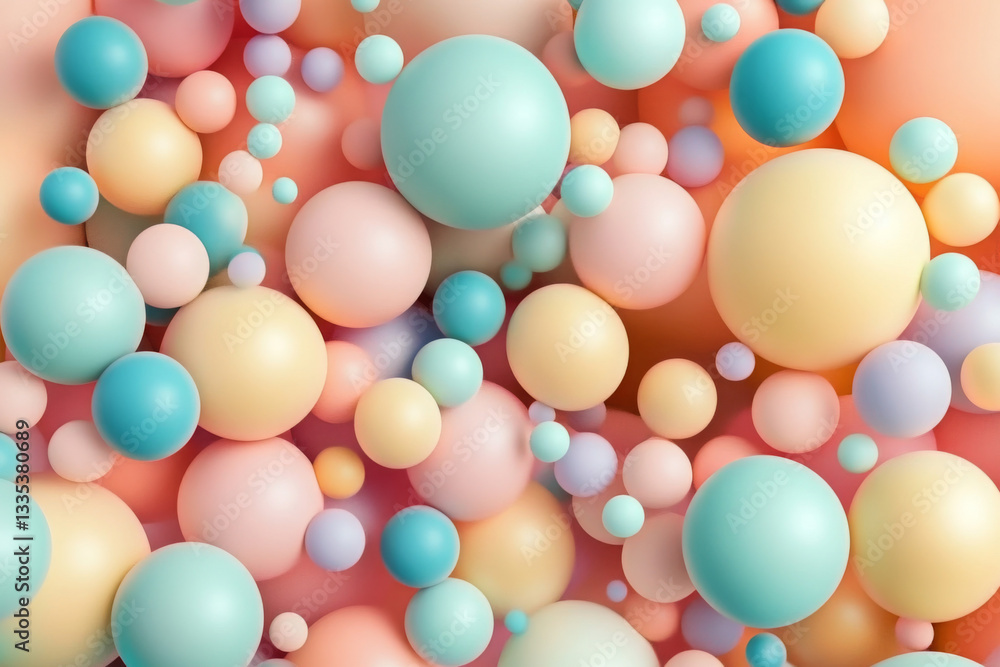 Geometric shapes: Pastel spheres abstract background
Geometric shapes: Pastel spheres abstract background