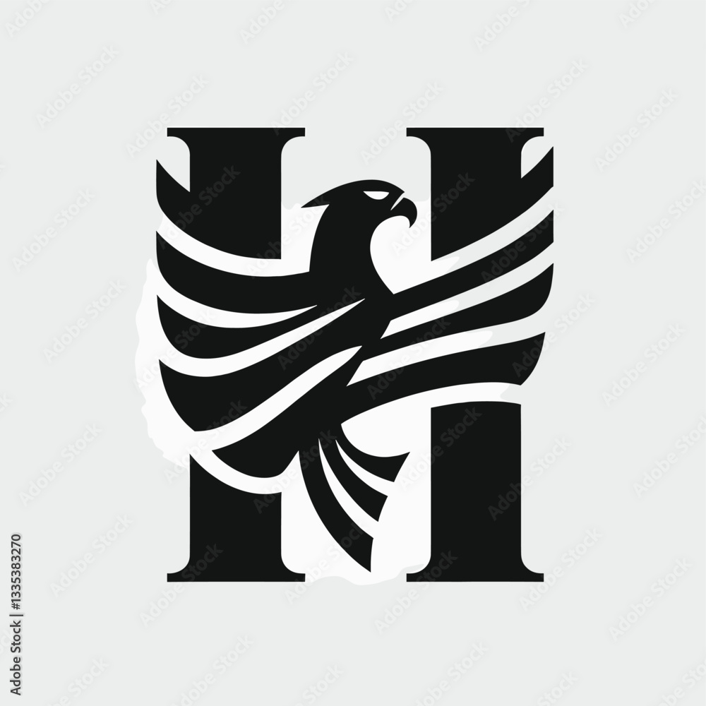 Naklejka premium Premium Black Eagle Logo for Professional Branding
