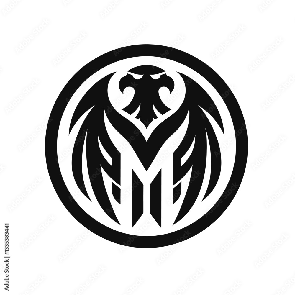Fototapeta premium Patriotic Eagle Logo Powerful National Symbol