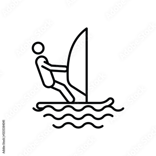 Windsurfing Vector icon