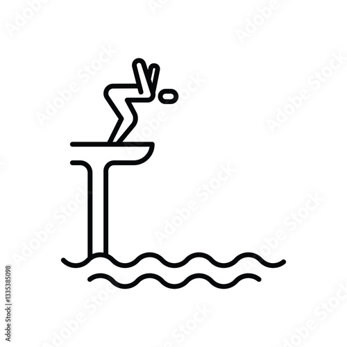 High Diving Vector icon