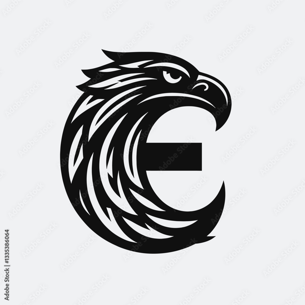 Fototapeta premium Minimalist Eagle Logo Clean and Elegant Aesthetic