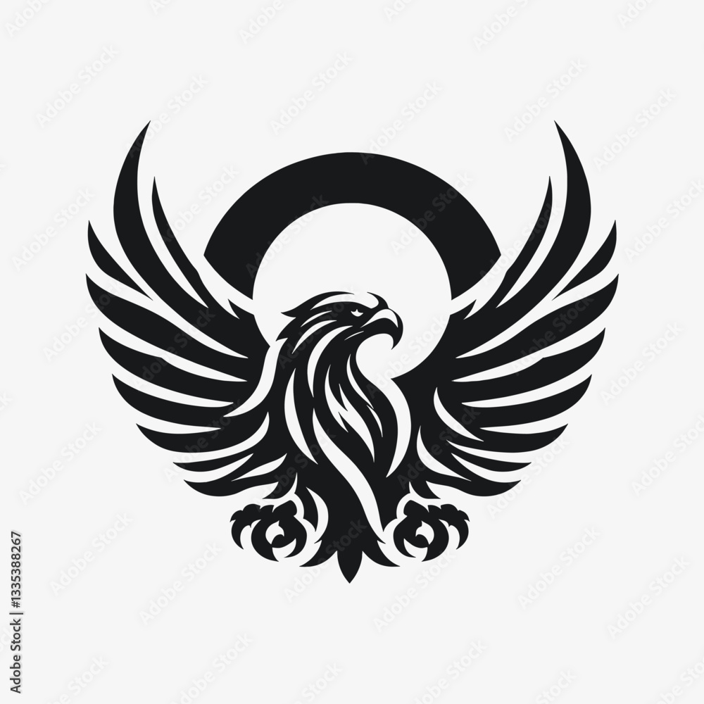 Obraz premium Fearless Black Eagle Logo for Professional Branding