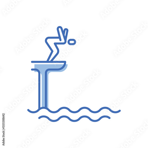 High Diving Vector icon