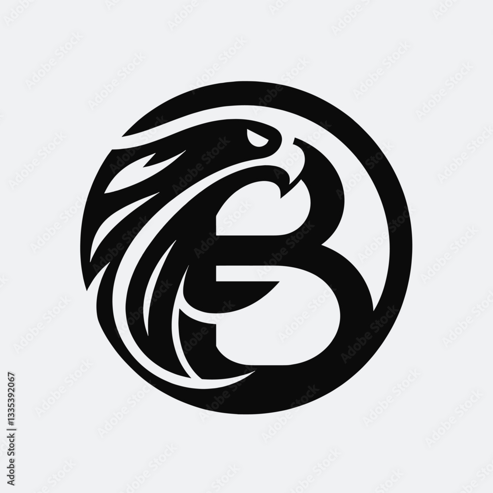 Fototapeta premium Minimalist Eagle Logo Clean and Elegant Aesthetic