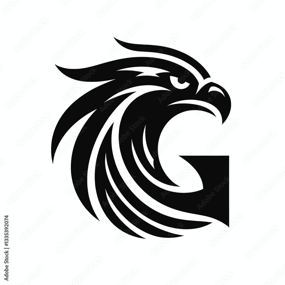 Fototapeta premium Courageous Black Eagle Logo for Professional Branding
