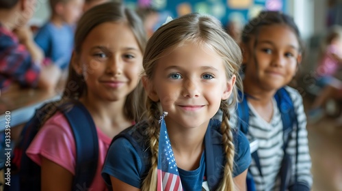 The flag in an educational setting, inspiring young minds