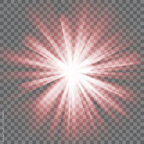 Obraz na płótnie Glowing light burst, Optical red light effect. png Vector lens glare leakage glare reflection effect. w salonie