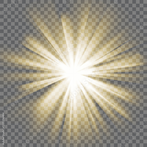 Obraz na płótnie Glowing light burst, Optical yellow-orange light effect. png Vector lens glare leakage glare reflection effect. w salonie