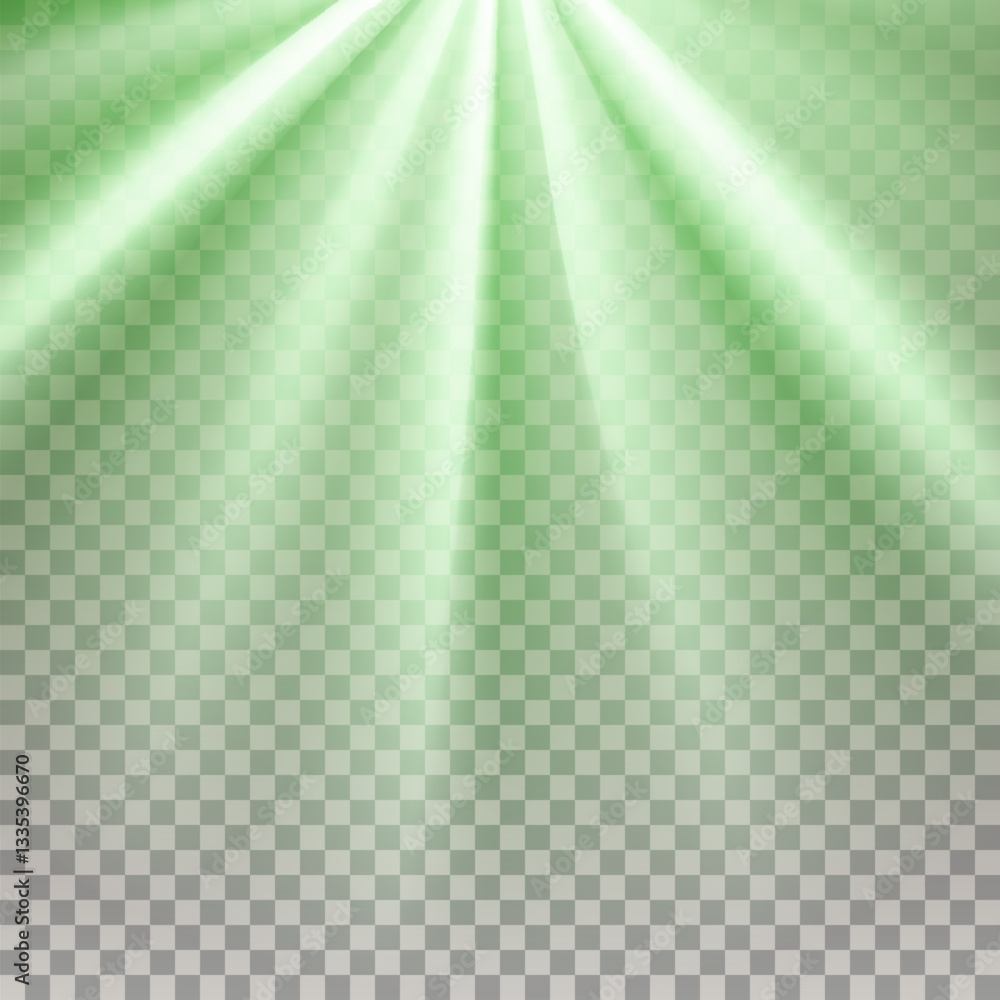 Glowing light burst, Optical green light effect. png Vector lens glare leakage glare reflection effect.