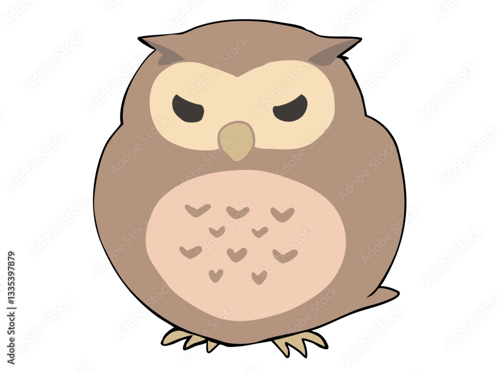 Obraz premium まるっこい ミミズク