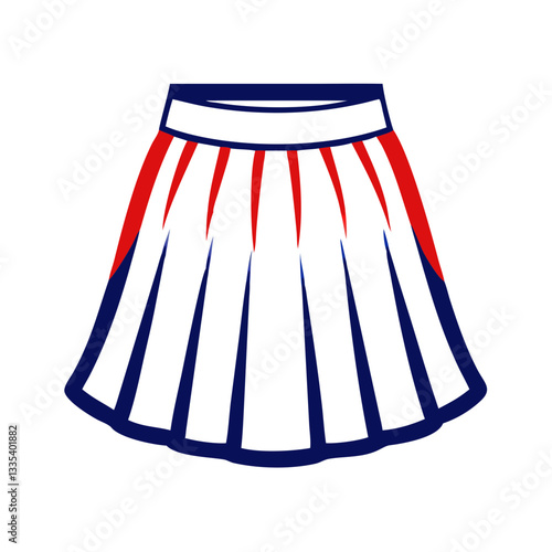 Colorful skirt icon twirling with joy, fashion concept