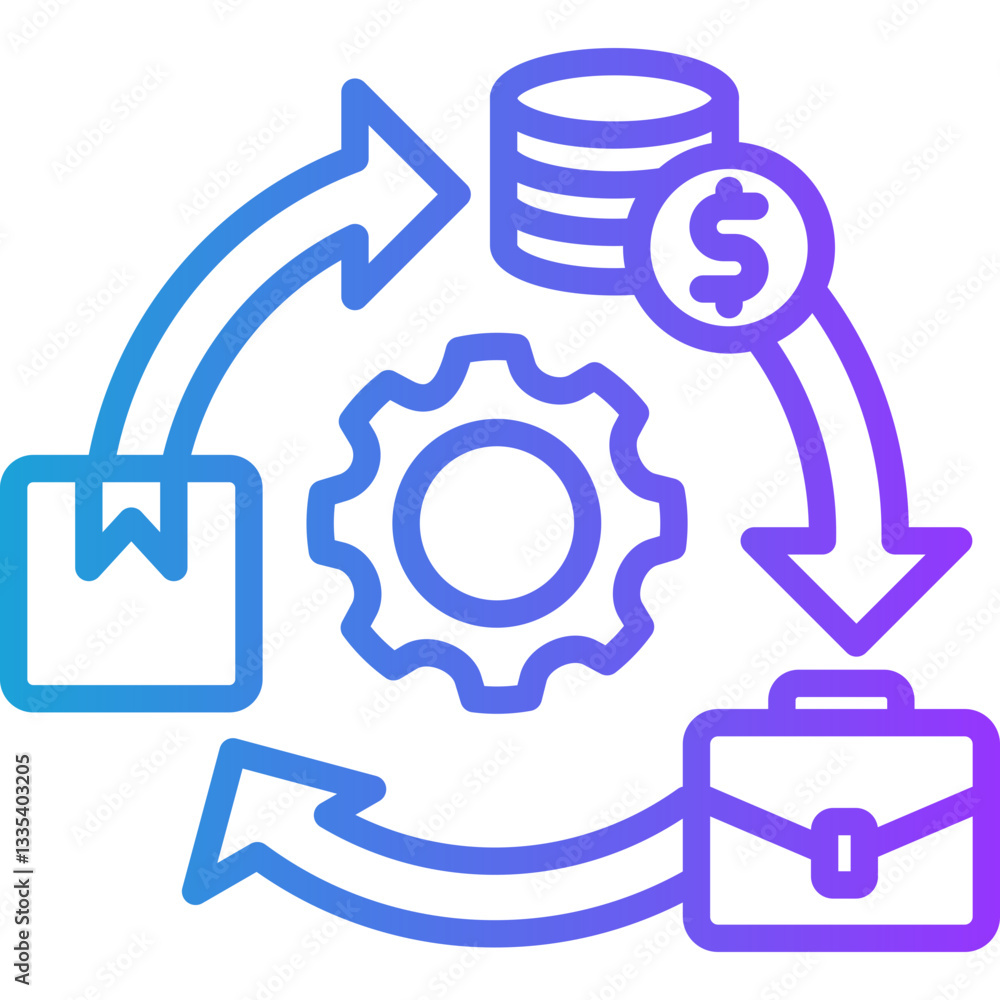 Business Model line gradient icon Business Model line gradient icon