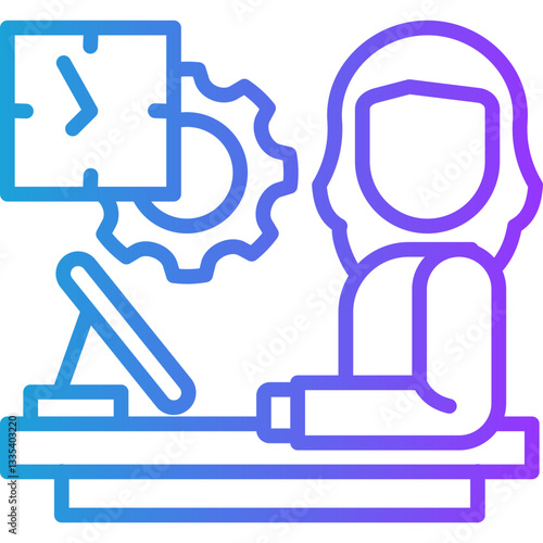 Efficiency line gradient icon
