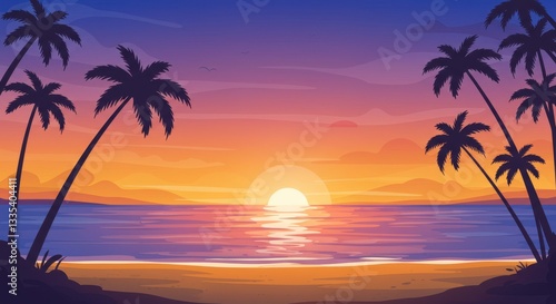 Golden Sunset on a Tropical Beach