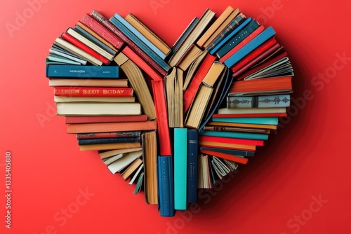 A creative representation of love for reading, perfect for book lovers and educators