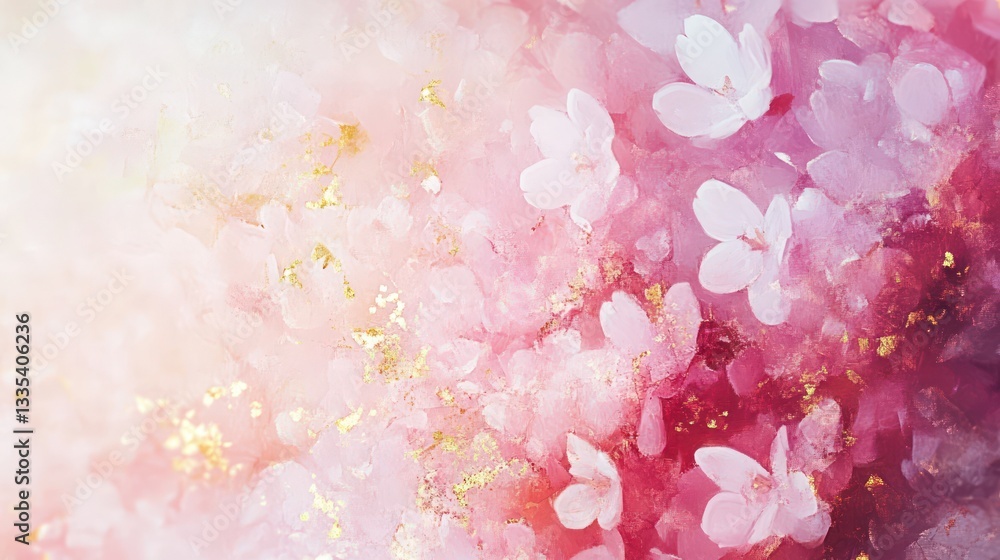 Sakura Abstract Background with Floating Pink Petals Sakura Abstract Background with Floating Pink Petals