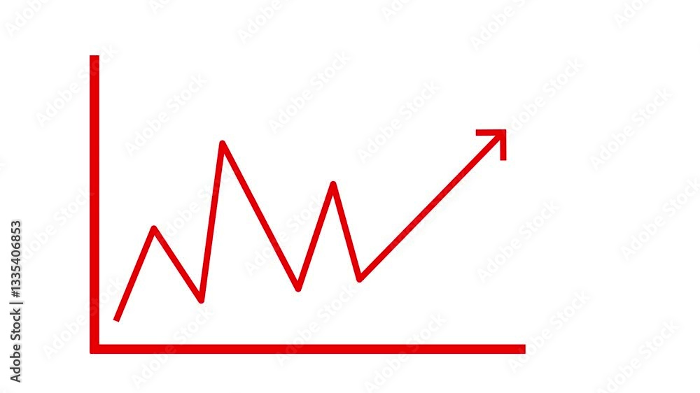 Line Graph Showing Upward Trend, A simple line graph with an upward trend and fluctuating data points Line Graph Showing Upward Trend, A simple line graph with an upward trend and fluctuating data points