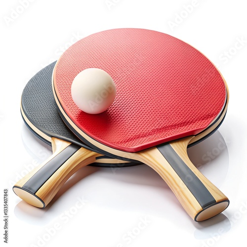 table tennis racket and ball
