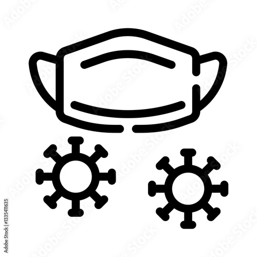 face mask line icon