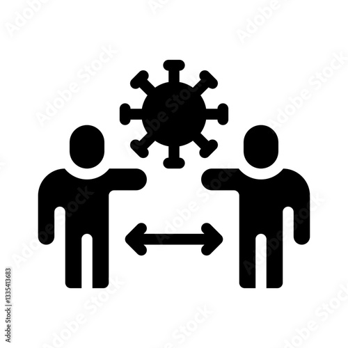 social distancing glyph icon