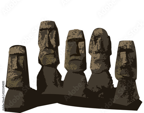 Illustration of a Moai Statues