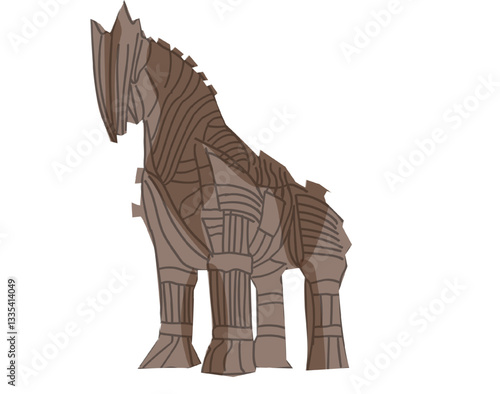 Illustration of a Wooden Trojan Horse