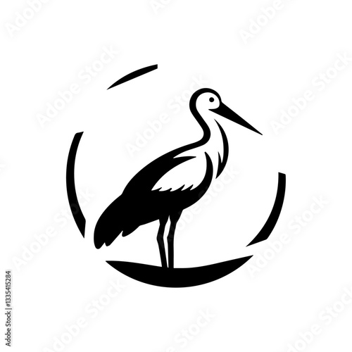 Stork logo black and white