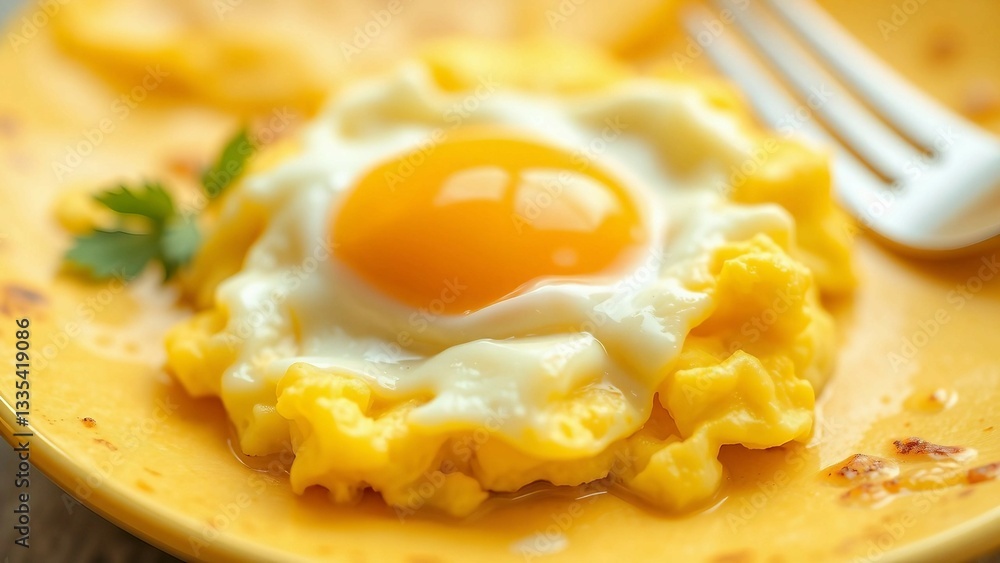 Scrambled egg with yolk in isolated yellow omelette symbolizing a healthy tasty breakfast meal ideal Scrambled egg with yolk in isolated yellow omelette symbolizing a healthy tasty breakfast meal ideal