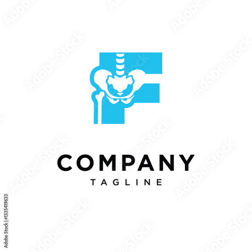 Letter F Pelvic Surgery Logo Icon Vector