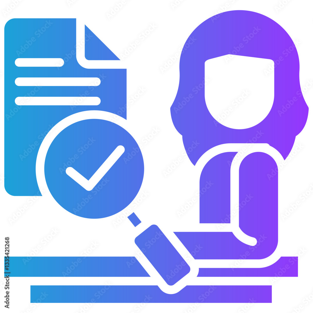 Quality Control glyph gradient icon Quality Control glyph gradient icon