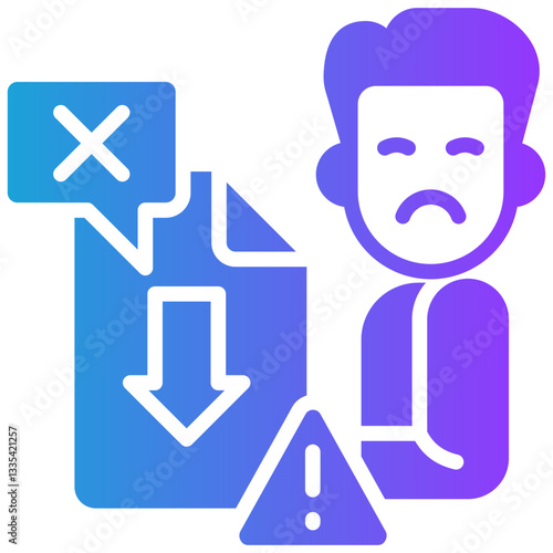 Failure glyph gradient icon