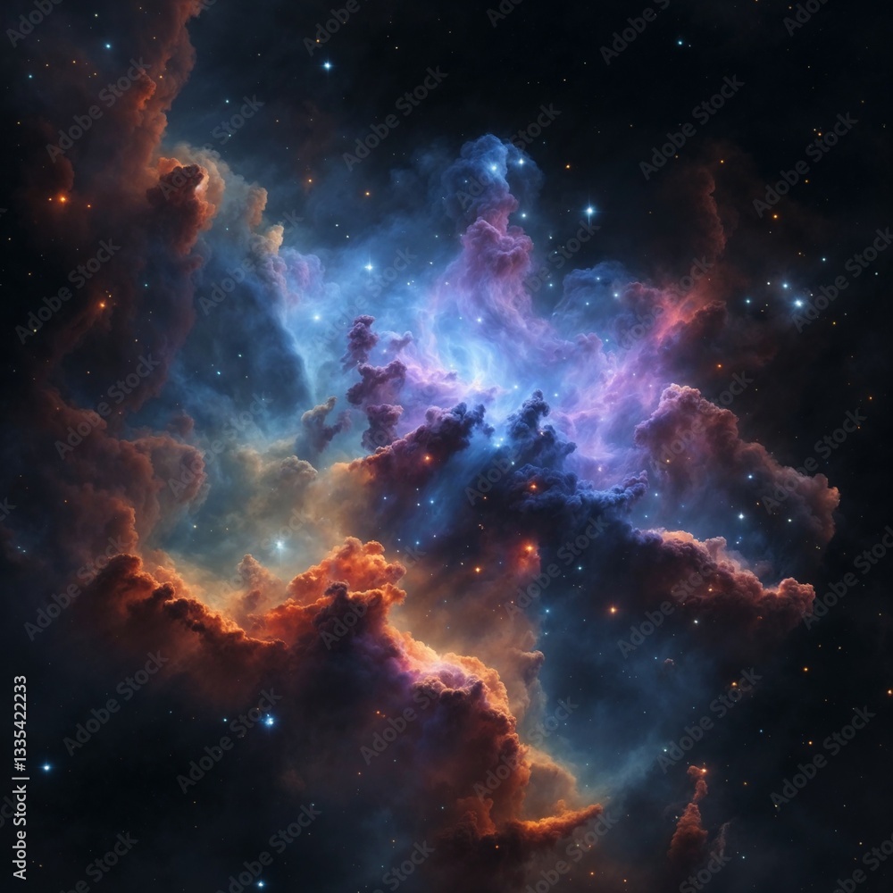 Ethereal Cosmic Nebula with Vibrant Interstellar Clouds Ethereal Cosmic Nebula with Vibrant Interstellar Clouds