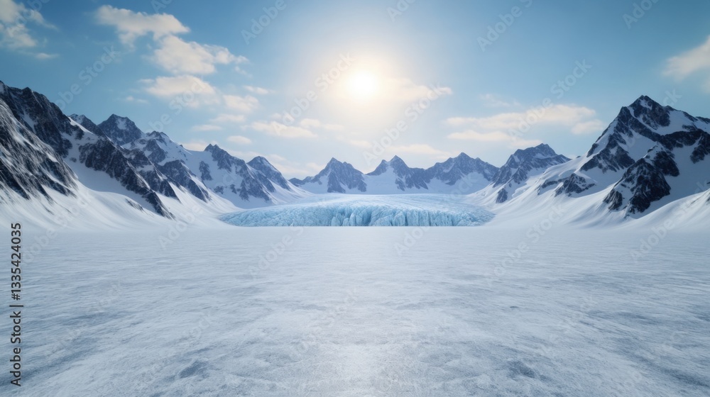 oxygen overcast billow. Vast Glacial Landscape in a Snowy Mountain Range oxygen overcast billow. Vast Glacial Landscape in a Snowy Mountain Range