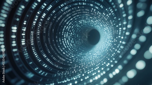 Wallpaper Mural Explore the intricate details of a binary tunnel, showcasing dynamic currency flow and highspeed transfers in cool tones. Torontodigital.ca