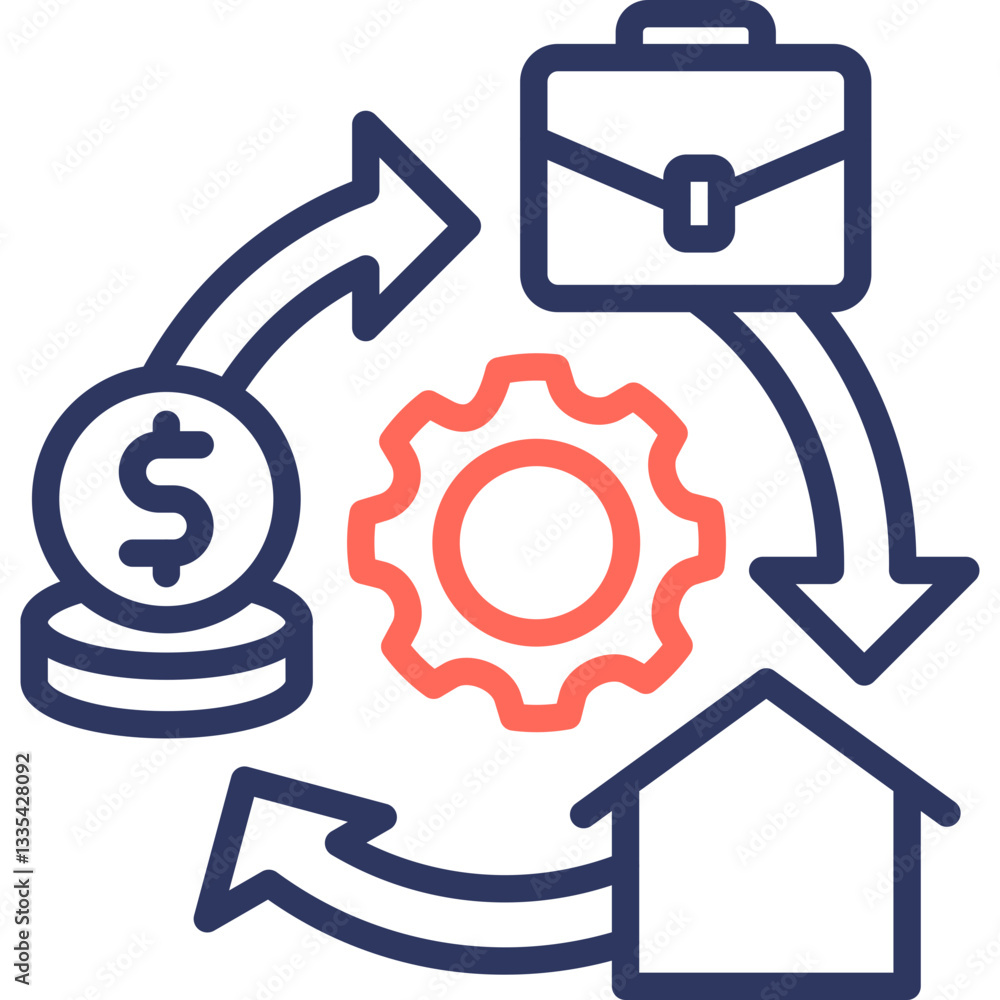 Life Cycle Cost line color icon Life Cycle Cost line color icon
