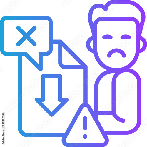 Failure line gradient icon