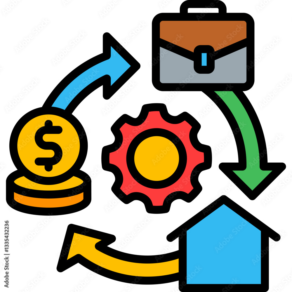 Life Cycle Cost lineal color icon Life Cycle Cost lineal color icon