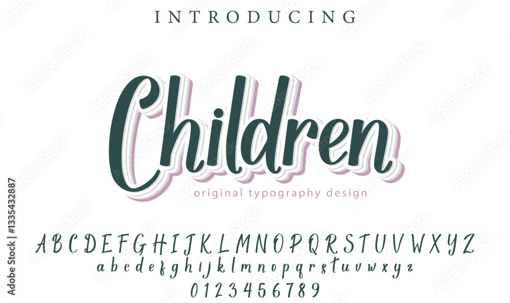 Children Font Stylish brush painted an uppercase vector letters, alphabet, typeface Children Font Stylish brush painted an uppercase vector letters, alphabet, typeface