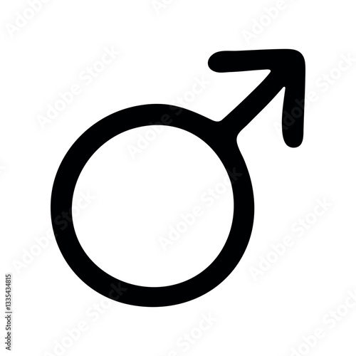 Hand drawn male gender identity icon Symbol used to represent sex and gender