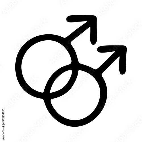 Hand drawn homosexual gender identity icon Symbol used to represent sex and gender