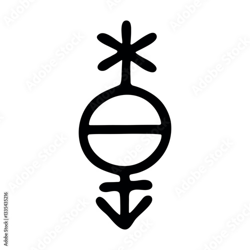 Hand drawn pangender poligender gender identity icon Symbol used to represent sex and gender