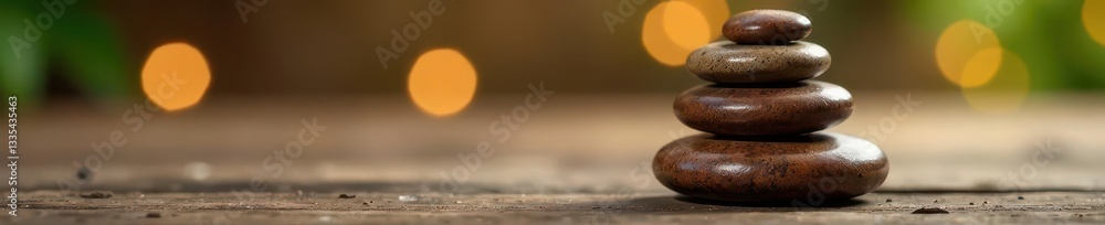 Smooth, warm brown massage stones piled on rustic wood , massage therapy, earth Smooth, warm brown massage stones piled on rustic wood , massage therapy, earth
