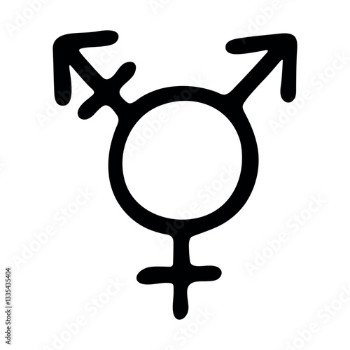 Hand drawn transgender gender identity icon Symbol used to represent sex and gender