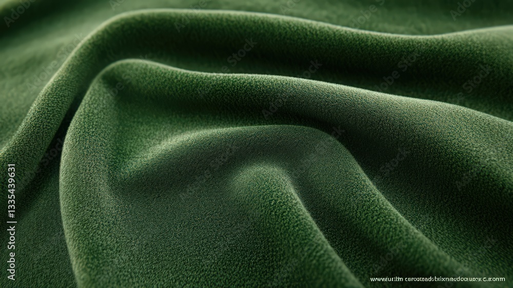 Naklejka premium Dark Green Velvet Fabric Texture Close Up
