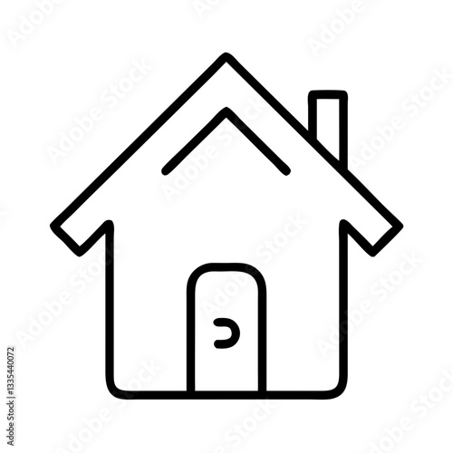 Outline icon of a home representing comfort and shelter  