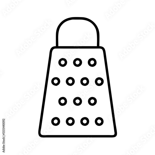 Grater icon in minimalist style, black and white design  