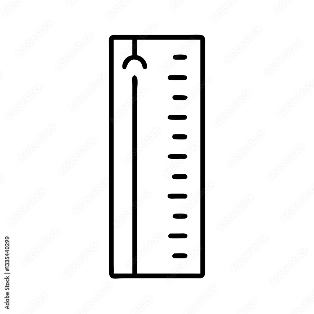 Black ruler icon illustration on white background Black ruler icon illustration on white background