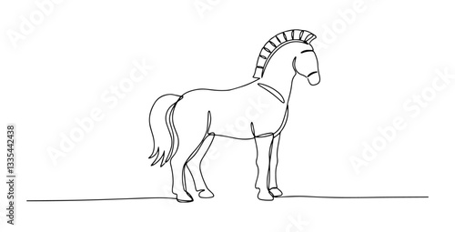 trojan horse vector monoline one line line art greek mythology