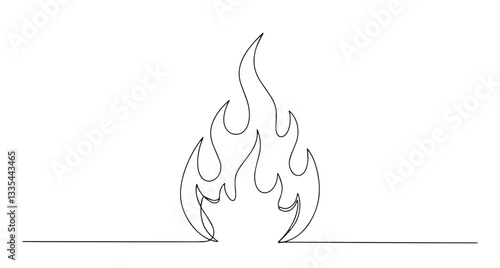 flame fire vector monoline one line line art heat energy